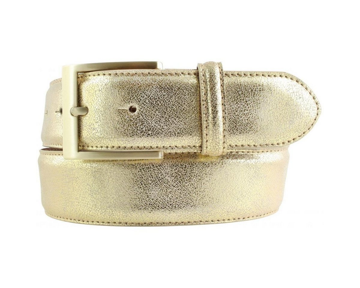 BELTINGER Ledergürtel Goldener Gürtel in Metall-Optik 4 cm - Metallic-Look 40mm - Metall-Le (1-St) von BELTINGER