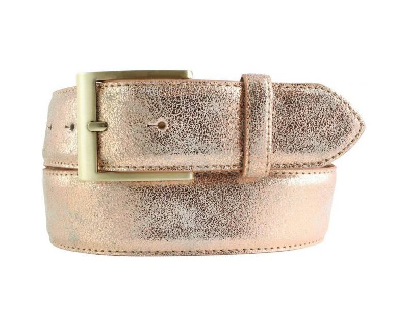 BELTINGER Ledergürtel Goldener Gürtel in Metall-Optik 4 cm - Metallic-Look 40mm - Metall-Le (1-St) von BELTINGER