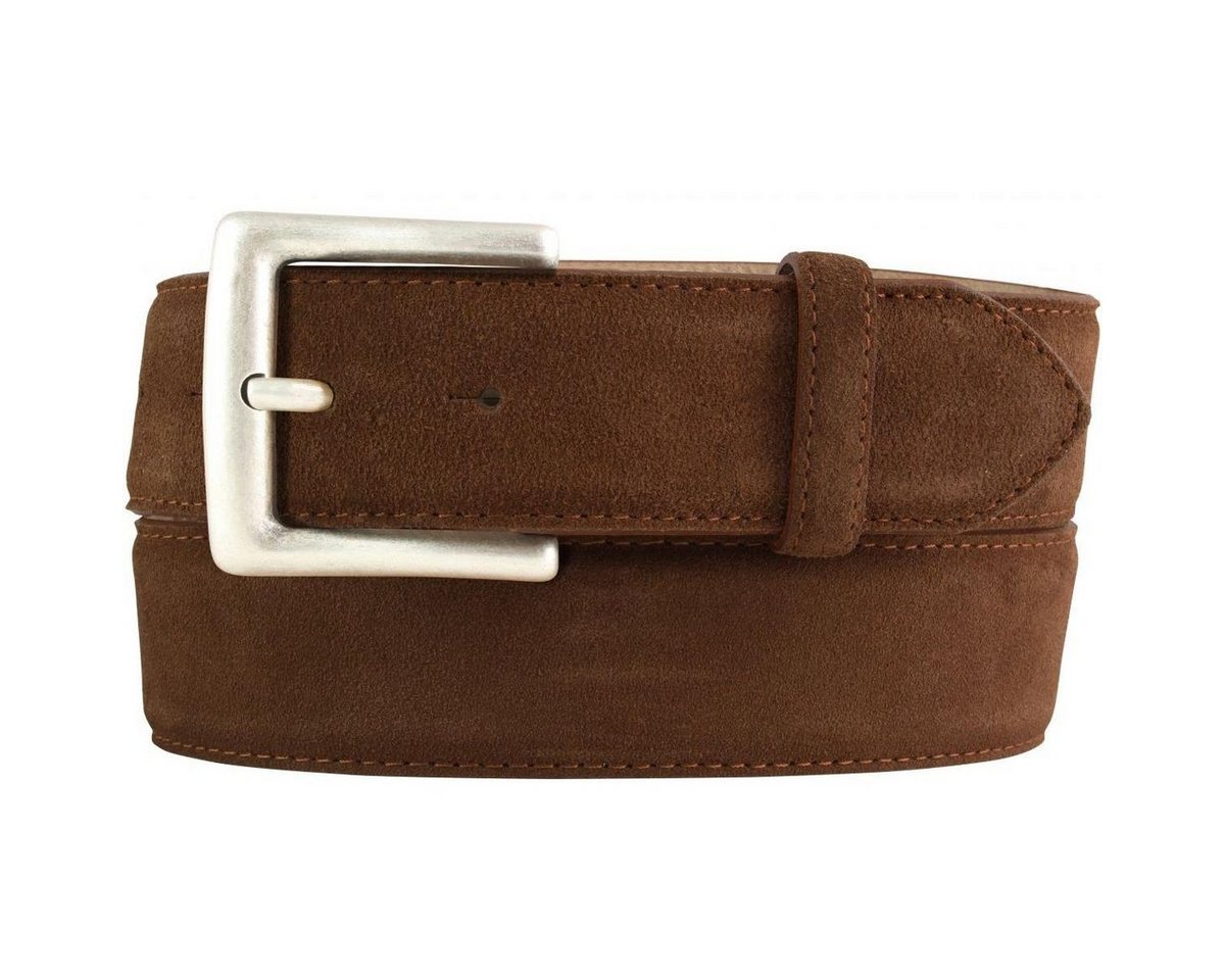 BELTINGER Ledergürtel Gürtel aus Veloursleder mit altsilberner Gürtelschnalle 4 cm - Velour- von BELTINGER