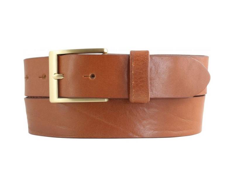 BELTINGER Ledergürtel Gürtel aus Vollrindleder 3,5 cm - Jeans-Gürtel für Herren mit goldener (1-St) von BELTINGER