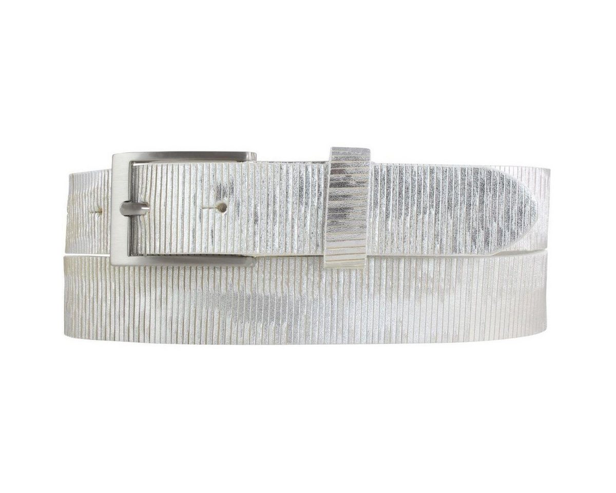 BELTINGER Ledergürtel Gürtel aus Vollrindleder Metall-Optik 3 cm - Leder-Gürtel Metallic-Loo von BELTINGER