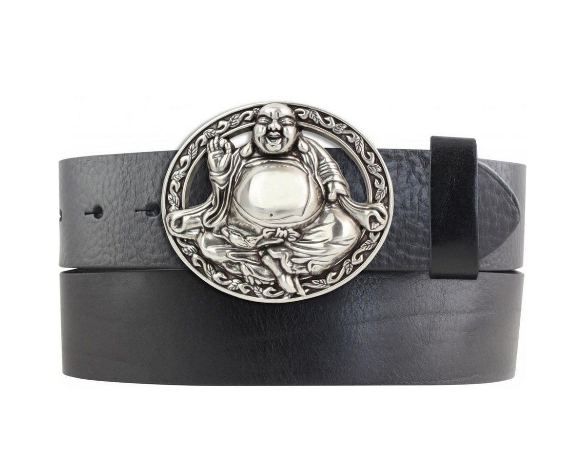 BELTINGER Ledergürtel Gürtel aus Vollrindleder mit Buddha-Schließe 4,0 cm - Ledergürtel mit (1-St) von BELTINGER