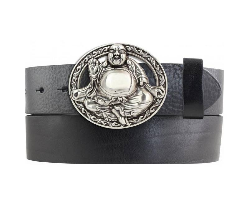 BELTINGER Ledergürtel Gürtel aus Vollrindleder mit Buddha-Schließe 4,0 cm - Ledergürtel mit (1-St) von BELTINGER
