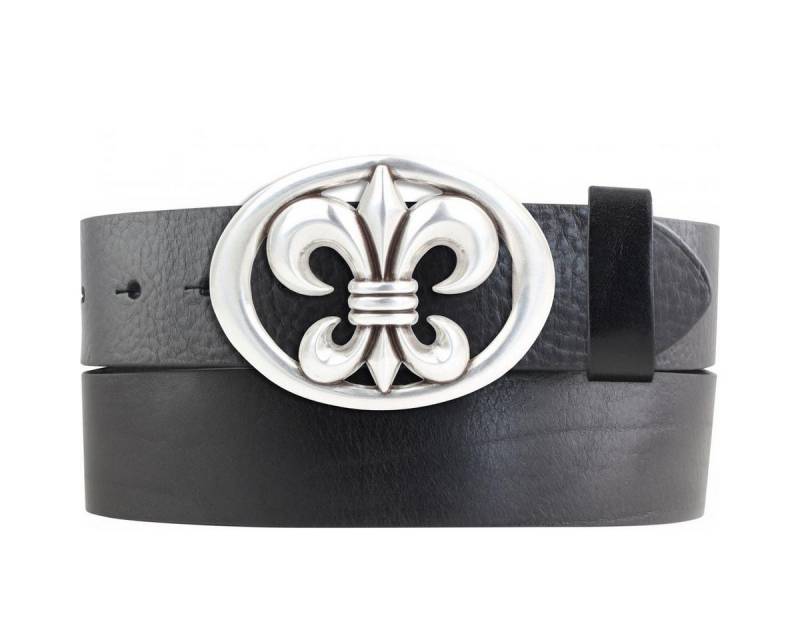 BELTINGER Ledergürtel Gürtel aus Vollrindleder mit Lilien-Schließe 4,0 cm - Ledergürtel mit (1-St) von BELTINGER