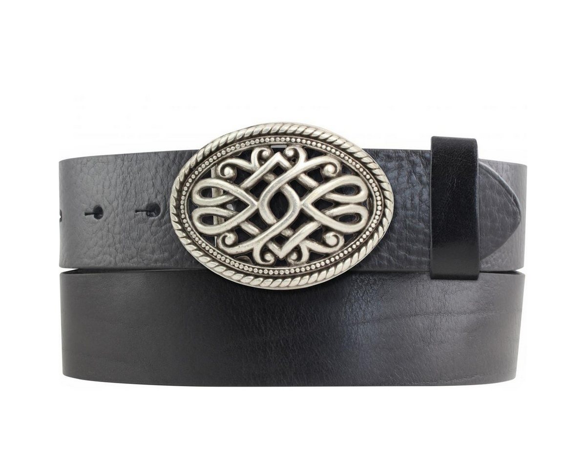BELTINGER Ledergürtel Gürtel aus Vollrindleder mit Ornament-Schließe 4,0 cm - Ledergürtel mi (1-St) von BELTINGER