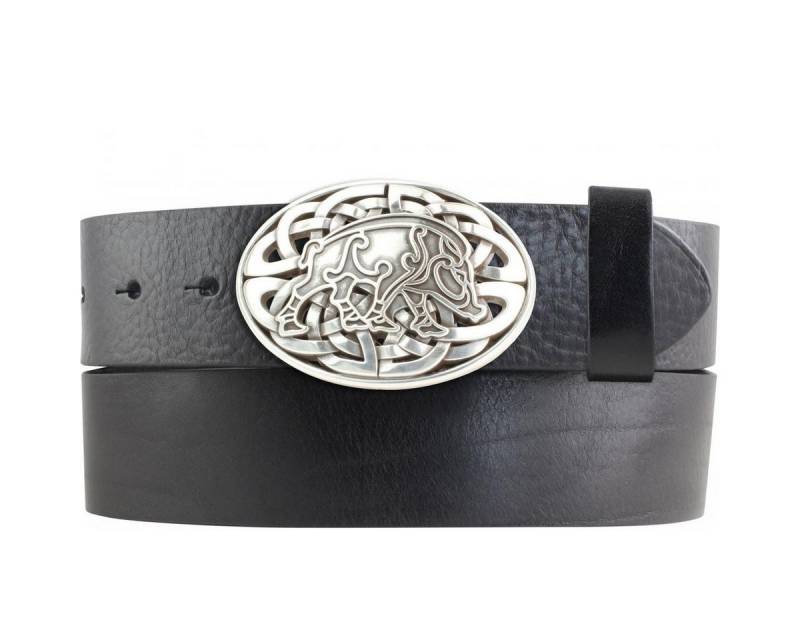 BELTINGER Ledergürtel Gürtel aus Vollrindleder mit Wildschwein-Schließe 40mm - Ledergürtel m (1-St) von BELTINGER