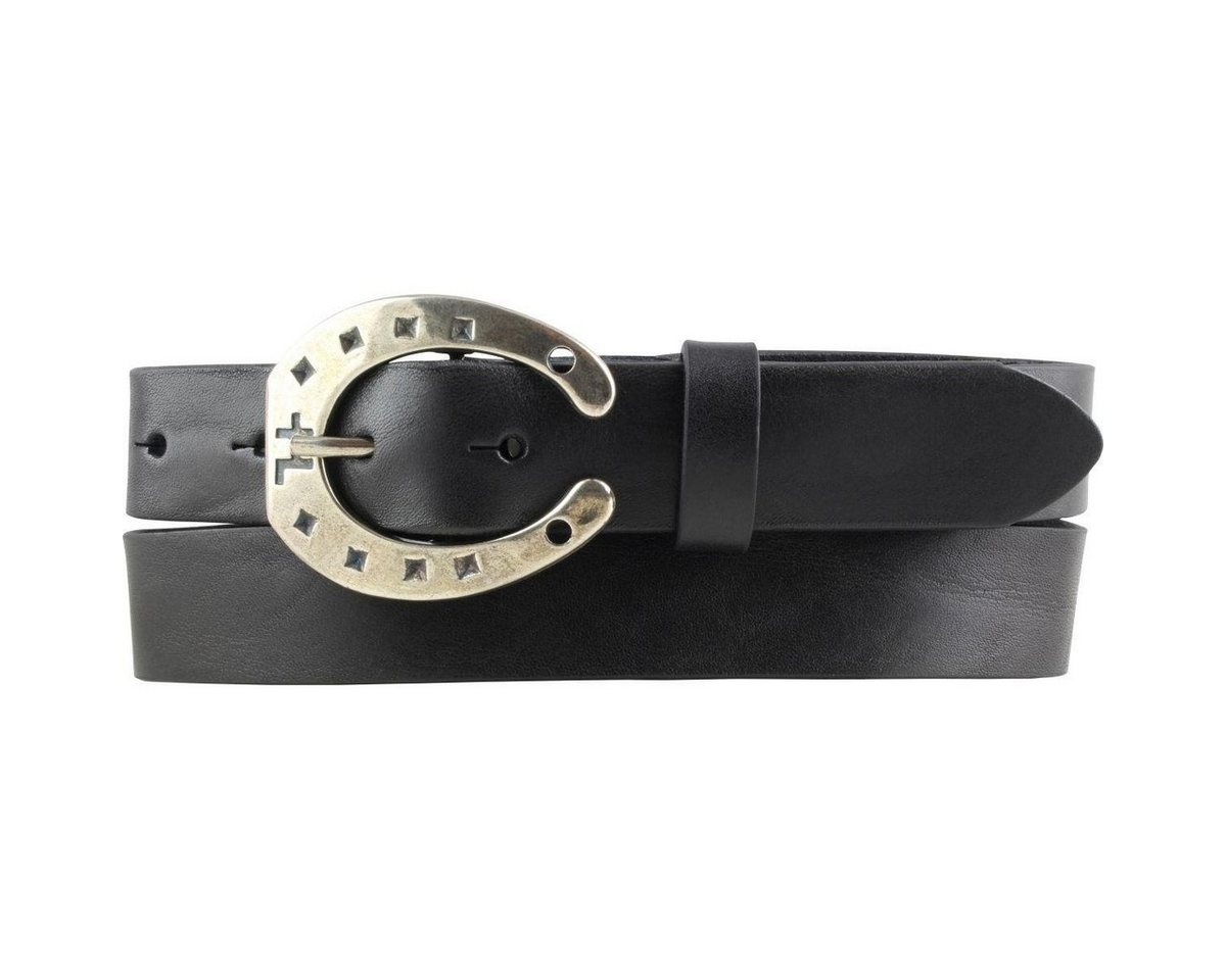 BELTINGER Ledergürtel Gürtel für Reiter mit Hufeisen-Gürtelschnalle aus Vollrindleder 3 cm - von BELTINGER