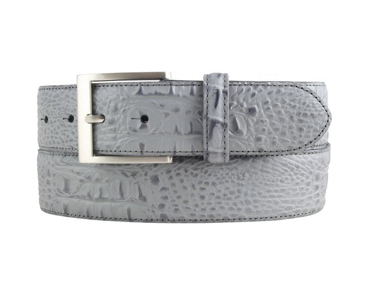 BELTINGER Ledergürtel Gürtel mit Edelstahl-Gürtelschnalle und Krokoprägung 4 cm - Leder-Gürt von BELTINGER