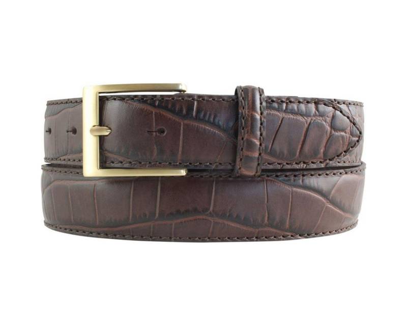 BELTINGER Ledergürtel Gürtel mit Krokoprägung 3,5 cm - Leder-Gürtel für Herren 35mm Kroko-Op (1-St) von BELTINGER