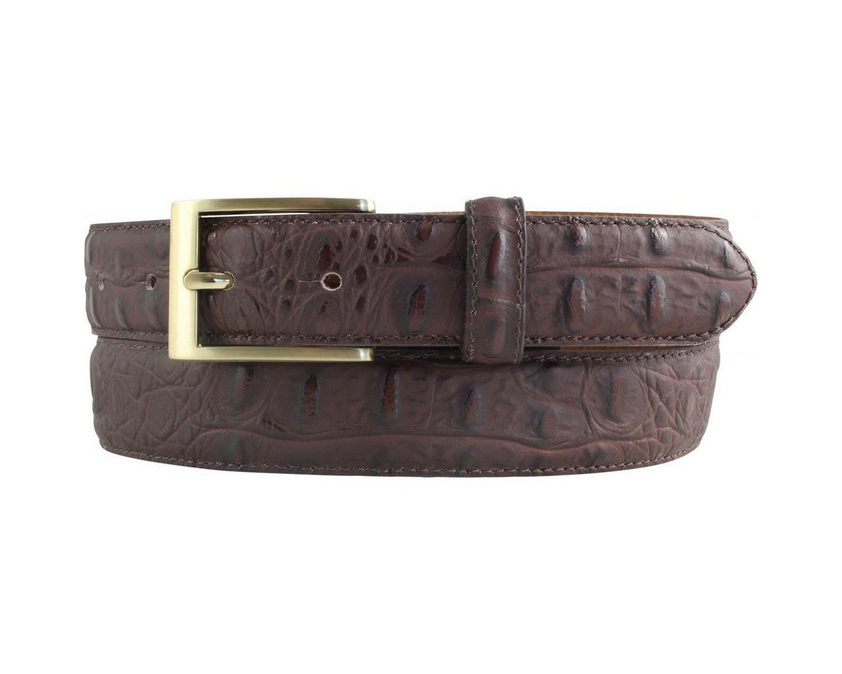 BELTINGER Ledergürtel Gürtel mit Krokoprägung 3 cm - Leder-Gürtel für Herren mit goldener Gü (1-St) von BELTINGER
