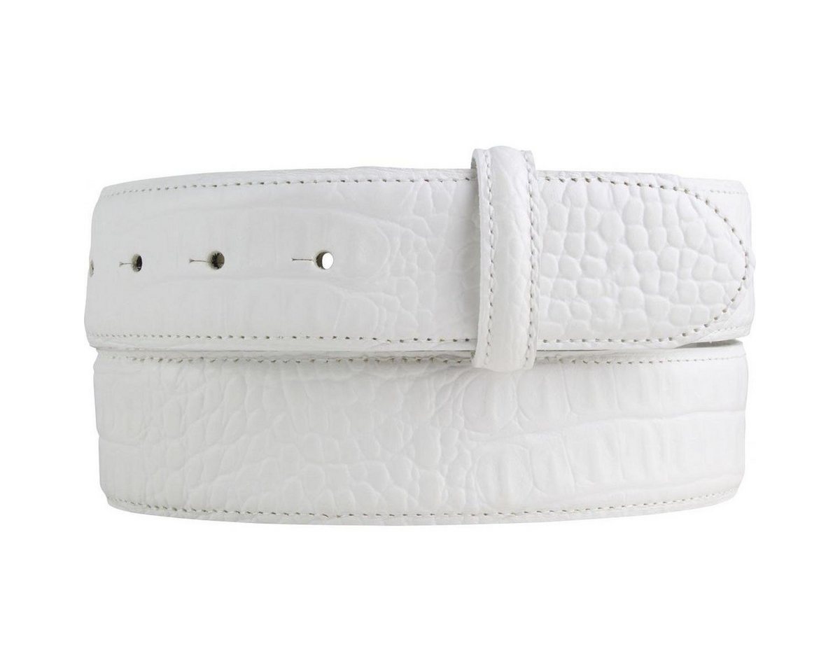 BELTINGER Ledergürtel Gürtel mit Krokoprägung ohne Schnalle 4 cm - Leder-Gürtel für Damen He von BELTINGER