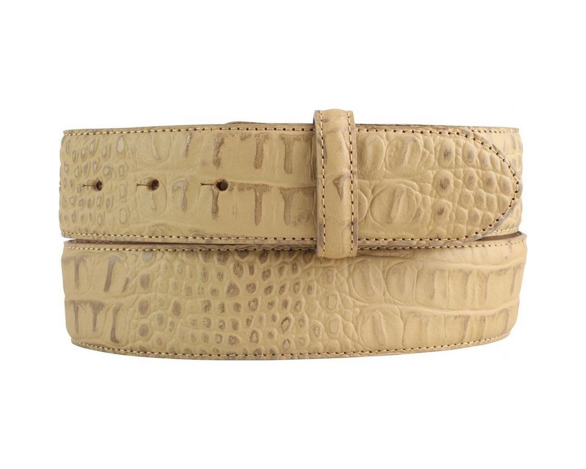 BELTINGER Ledergürtel Gürtel mit Krokoprägung ohne Schnalle 4 cm - Leder-Gürtel für Damen He von BELTINGER