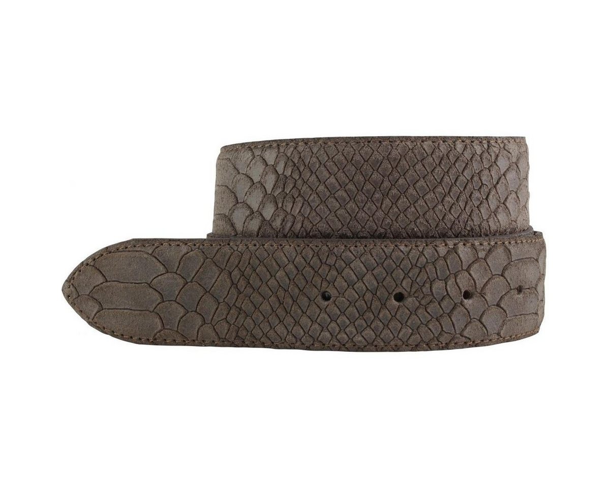 BELTINGER Ledergürtel Gürtel mit Pythonprägung ohne Schnalle 4 cm - Für Damen Herren 40mm Sc (1-St) von BELTINGER