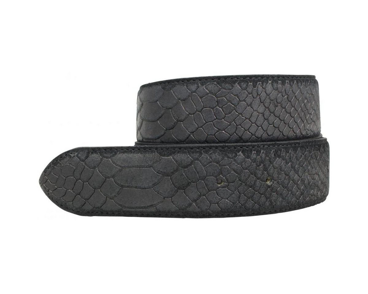 BELTINGER Ledergürtel Gürtel mit Pythonprägung ohne Schnalle 4 cm - Für Damen Herren 40mm Sc (1-St) von BELTINGER