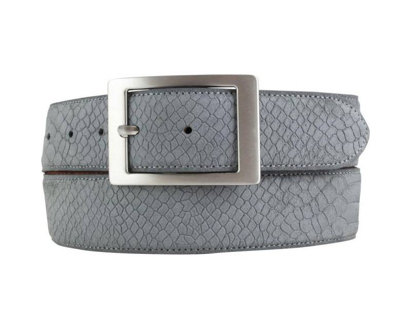 BELTINGER Ledergürtel Gürtel mit Pythonprägung und Doppel-Schnalle 4 cm - Leder-Gürtel für H (1-St) von BELTINGER