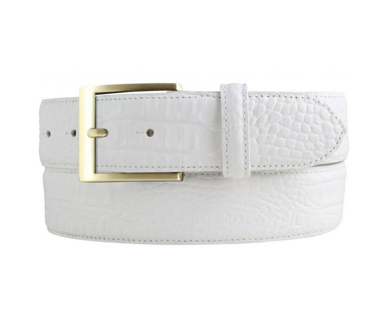 BELTINGER Ledergürtel Gürtel mit goldener Gürtelschnalle und Krokoprägung 4 cm - Leder-Gürte (1-St) von BELTINGER
