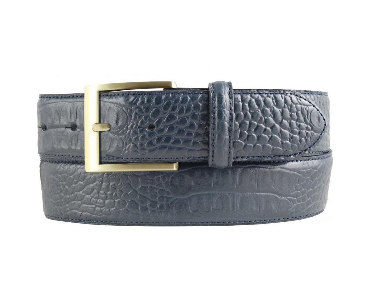 BELTINGER Ledergürtel Gürtel mit goldener Gürtelschnalle und Krokoprägung 4 cm - Leder-Gürte von BELTINGER