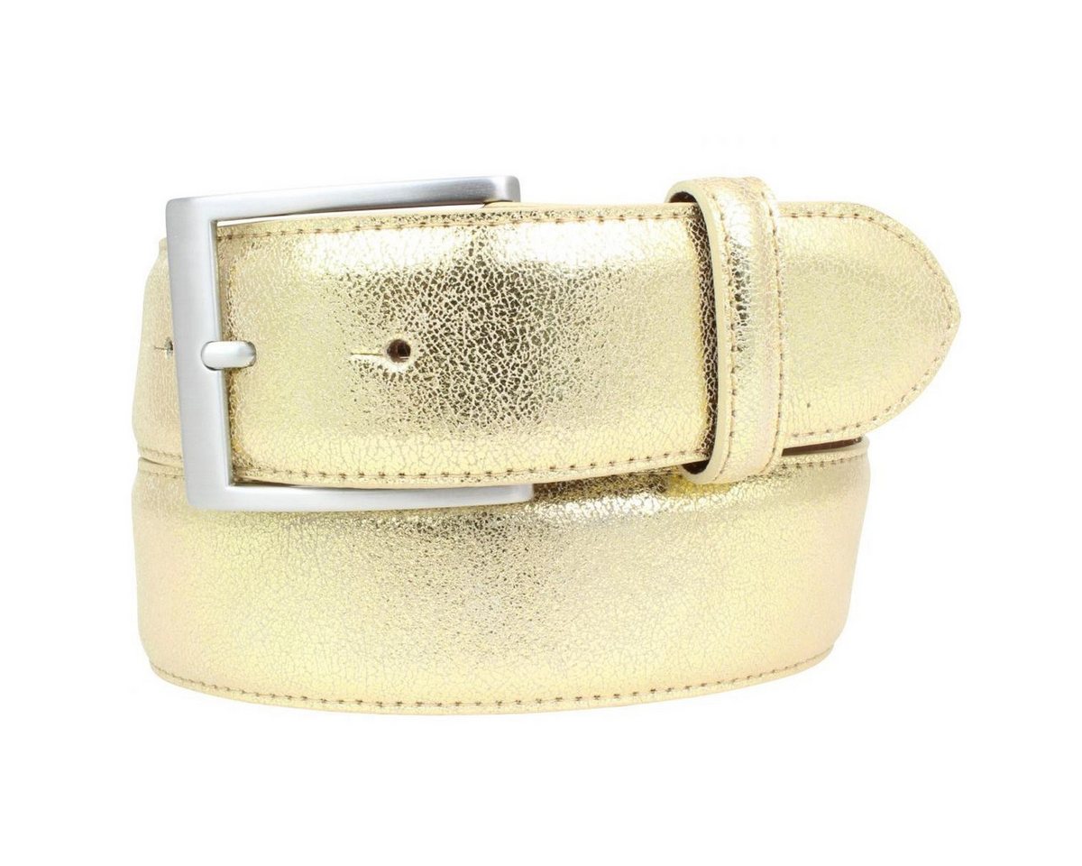 BELTINGER Ledergürtel Herren-Gürtel Metall-Optik Echt Leder 4 cm - Leder-Gürtel Metallic-Loo (1-St) von BELTINGER