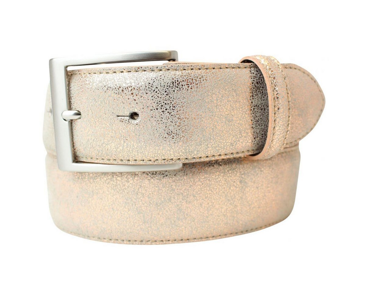 BELTINGER Ledergürtel Herren-Gürtel Metall-Optik Echt Leder 4 cm - Leder-Gürtel Metallic-Loo (1-St) von BELTINGER