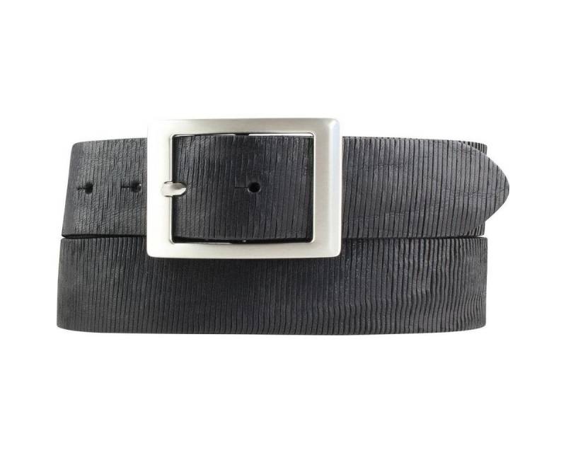 BELTINGER Ledergürtel Herren-Gürtel aus Vollrindleder Metall-Optik mit Doppel-Schließe 4 cm (1-St) von BELTINGER