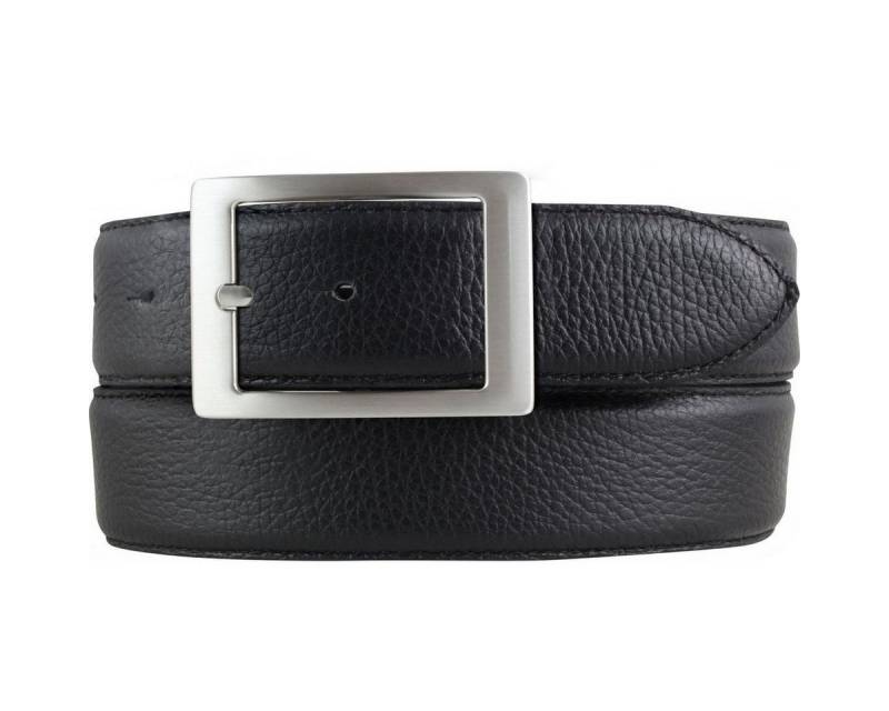 BELTINGER Ledergürtel Herren-Gürtel aus gemasertem Leder mit Steppnaht 4 cm - Hochwertiger L (1-St) von BELTINGER