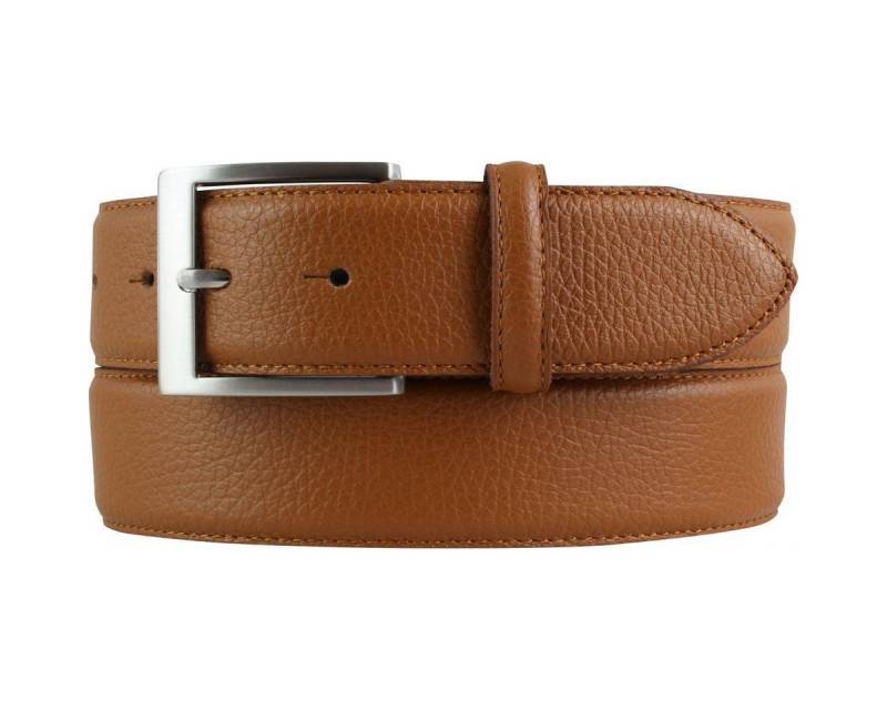 BELTINGER Ledergürtel Herren-Gürtel aus gemasertem Leder mit Steppnaht 4 cm - Hochwertiger L (1-St) von BELTINGER