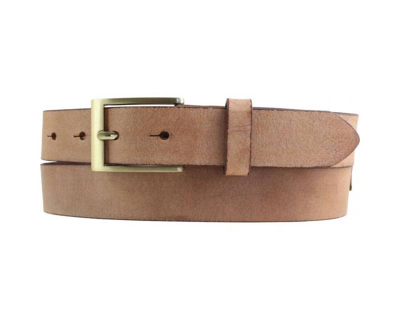BELTINGER Ledergürtel Herren-Gürtel aus weichem Vollrindleder Vintage-Look 3 cm - Leder-Gürt (1-St) weiches Leder, Gürtelschnalle in Gold, Vintage von BELTINGER
