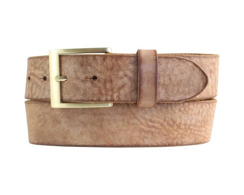 BELTINGER Ledergürtel Herren-Gürtel aus weichem Vollrindleder Vintage-Look 4 cm - Jeans-Gürt (1-St) weiches Leder, Gürtelschnalle in Gold, Vintage BELTINGER Ledergürtel Herren-Gürtel aus weichem Vollrindleder Vintage-Look 4 cm - Jeans-Gürt (1-St) weiches Leder, Gürtelschnalle in Gold, Vintage von BELTINGER