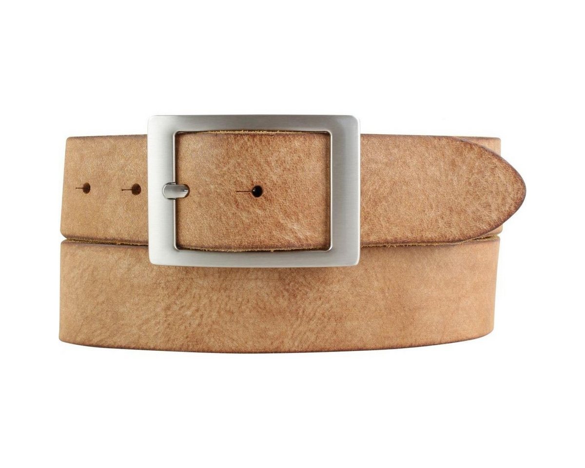 BELTINGER Ledergürtel Herren-Gürtel aus weichem Vollrindleder mit Doppel-Schnalle Vintage-Lo (1-St) weiches Leder, Gürtelschnalle in Altsilber, Vintage von BELTINGER