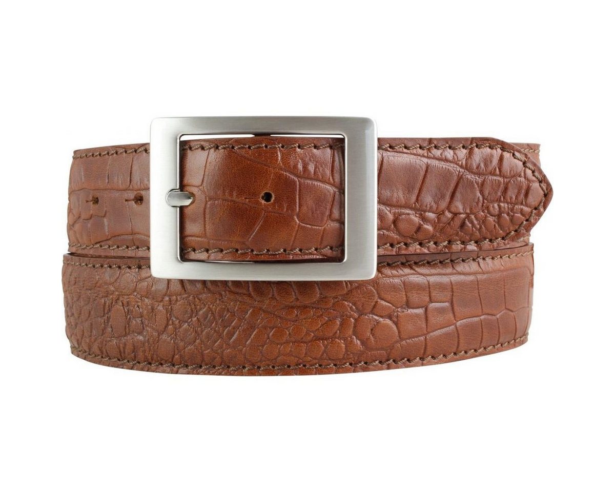 BELTINGER Ledergürtel Herren-Gürtel mit Krokoprägung und Doppel-Schließe 4 cm - Leder-Gürtel (1-St) von BELTINGER