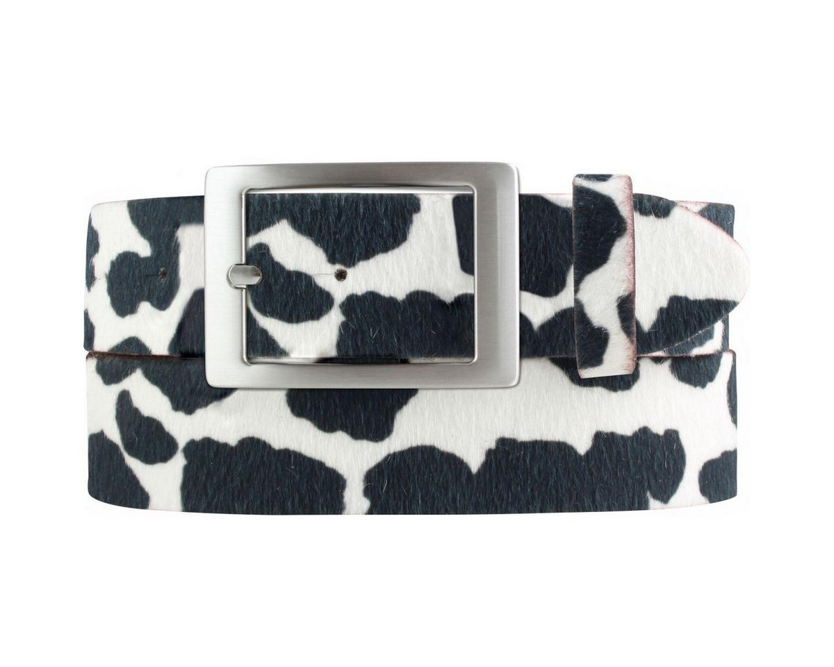 BELTINGER Ledergürtel Herren-Gürtel mit echtem Fell und Doppel-Schließe 4 cm - Fell-Gürtel f (1-St) von BELTINGER