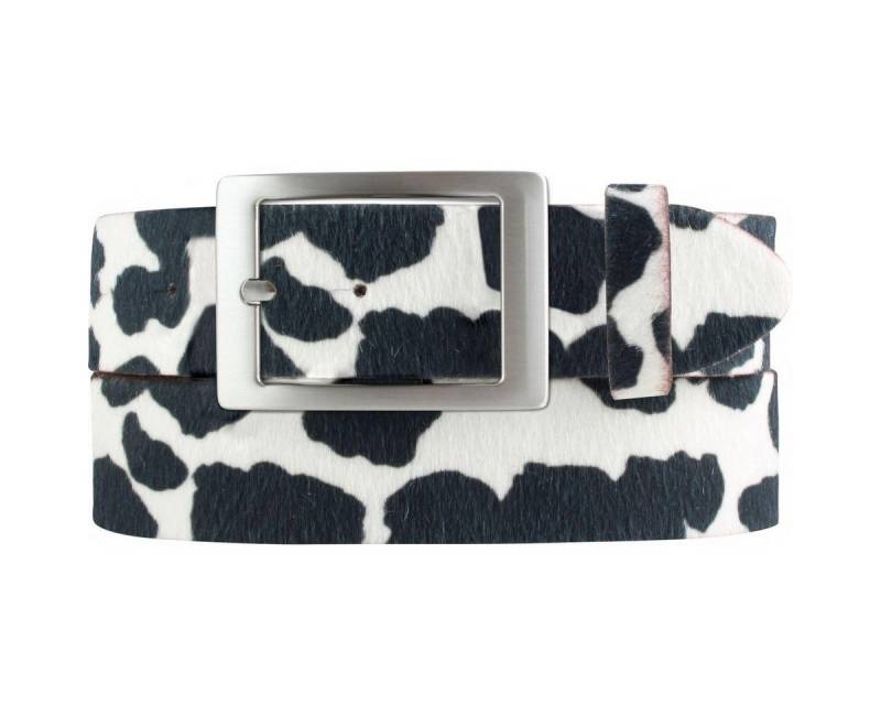 BELTINGER Ledergürtel Herren-Gürtel mit echtem Fell und Doppel-Schließe 4 cm - Fell-Gürtel f (1-St) von BELTINGER