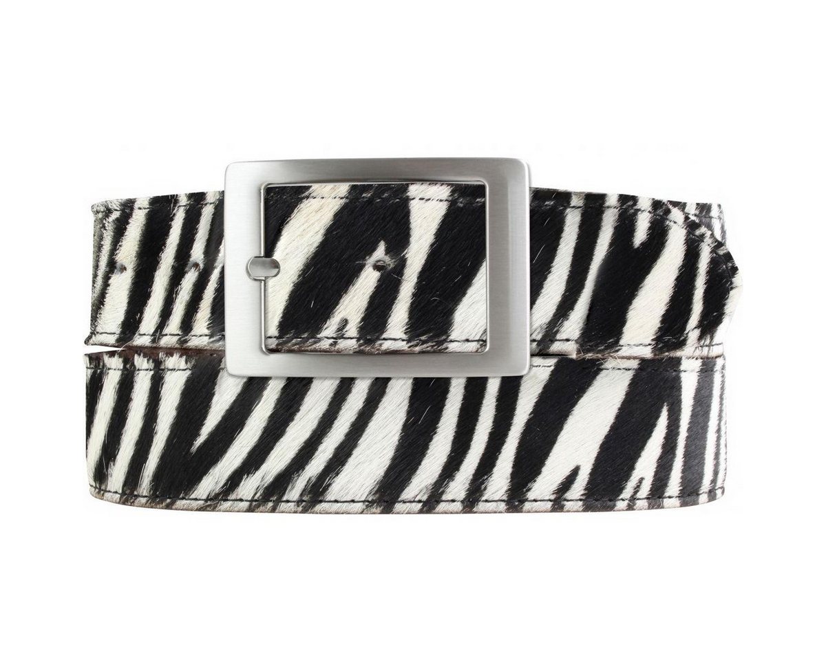 BELTINGER Ledergürtel Herren-Gürtel mit echtem Fell und Doppel-Schließe 4 cm - Fell-Gürtel f (1-St) von BELTINGER