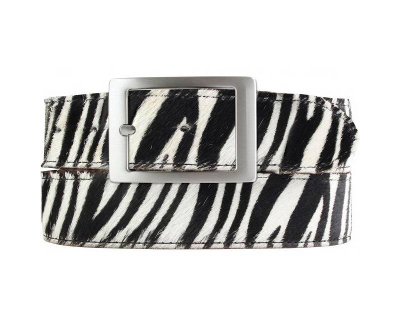 BELTINGER Ledergürtel Herren-Gürtel mit echtem Fell und Doppel-Schließe 4 cm - Fell-Gürtel f (1-St) von BELTINGER