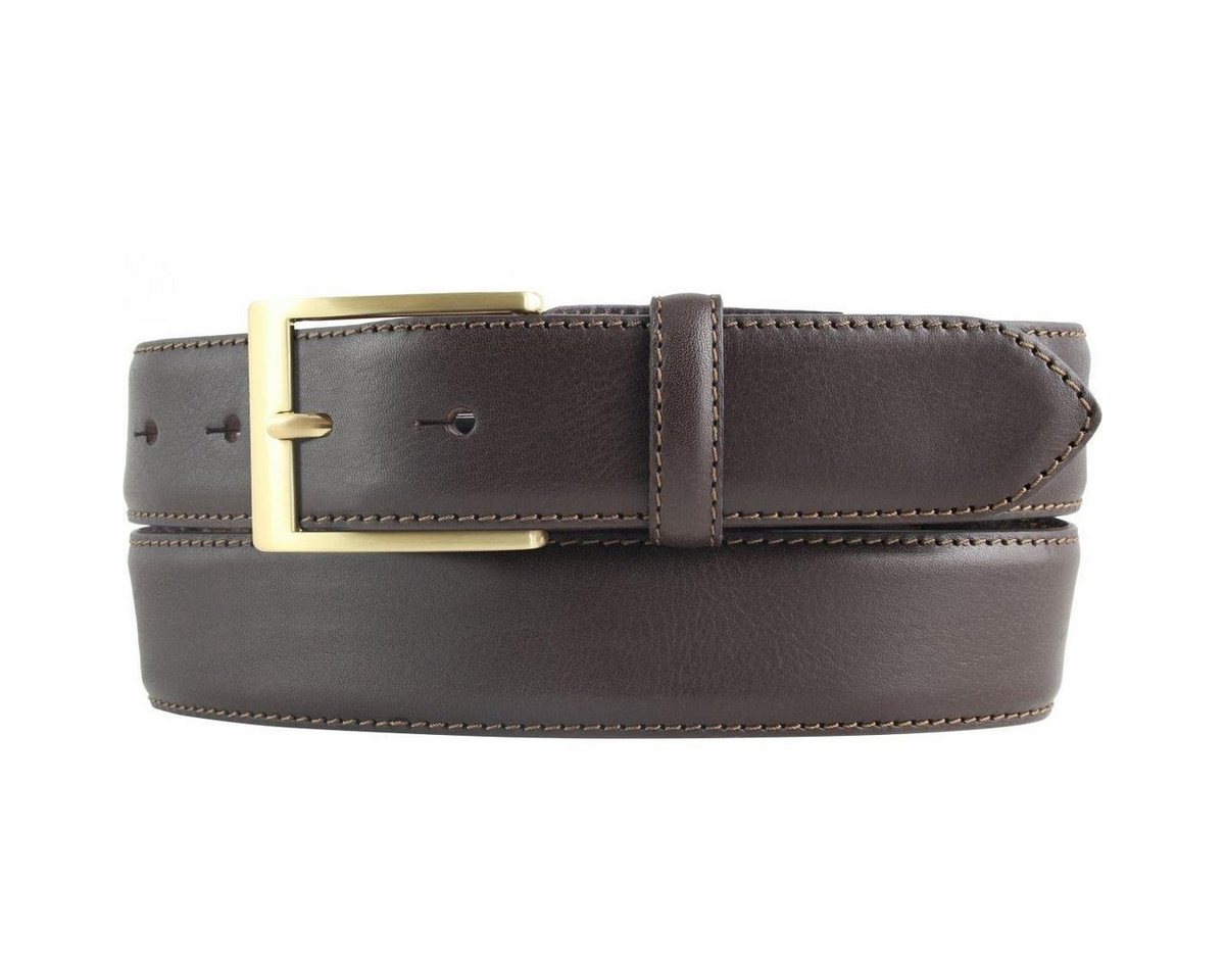 BELTINGER Ledergürtel Hochwertiger Anzuggürtel aus Vollrindleder mit goldener Gürtelschließe (1-St) von BELTINGER