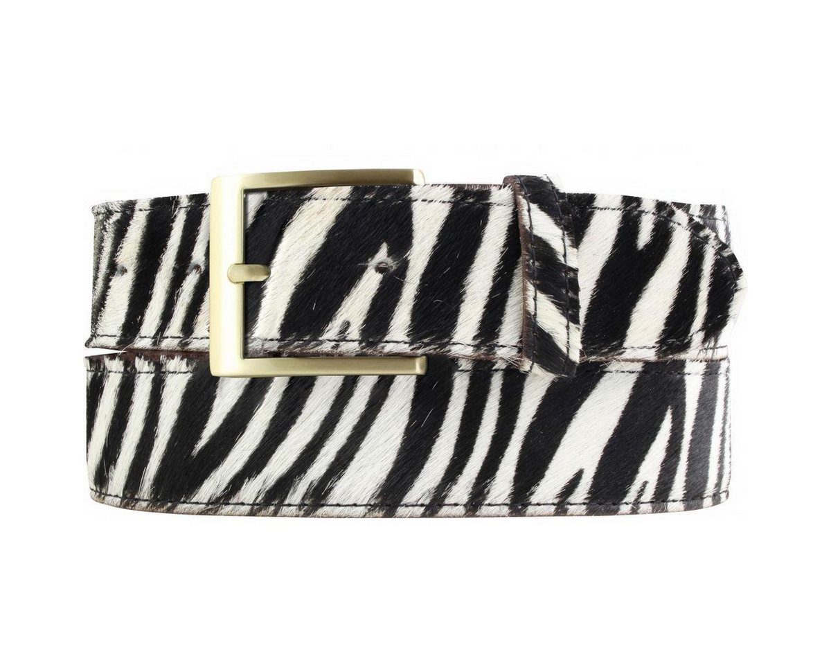 BELTINGER Ledergürtel Hochwertiger Fell-Ledergürtel 4 cm - Kuh-Ledergürtel für Damen Herren (1-St) von BELTINGER
