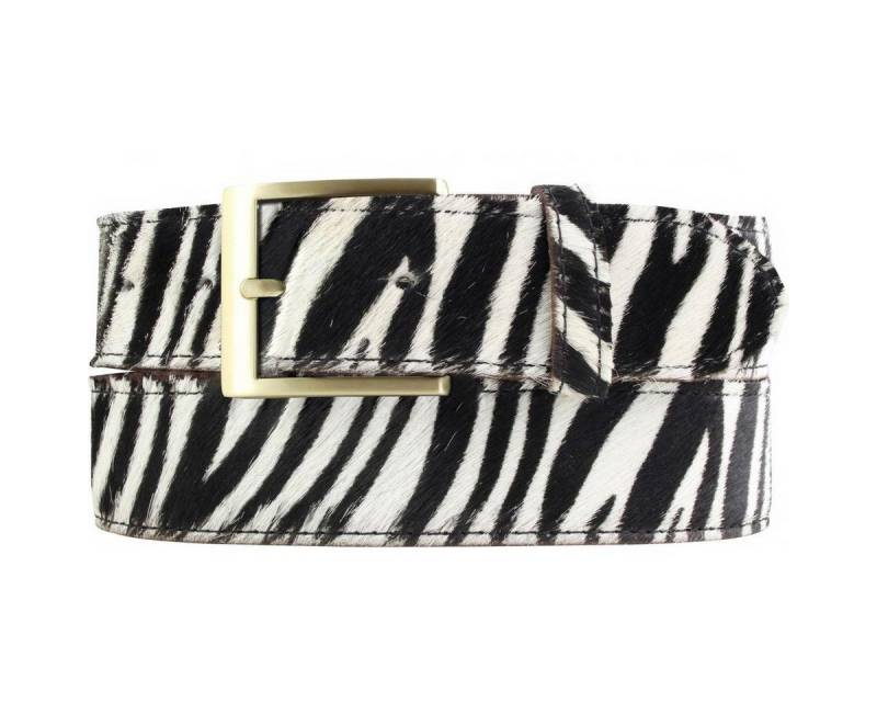 BELTINGER Ledergürtel Hochwertiger Fell-Ledergürtel 4 cm - Kuh-Ledergürtel für Damen Herren (1-St) von BELTINGER
