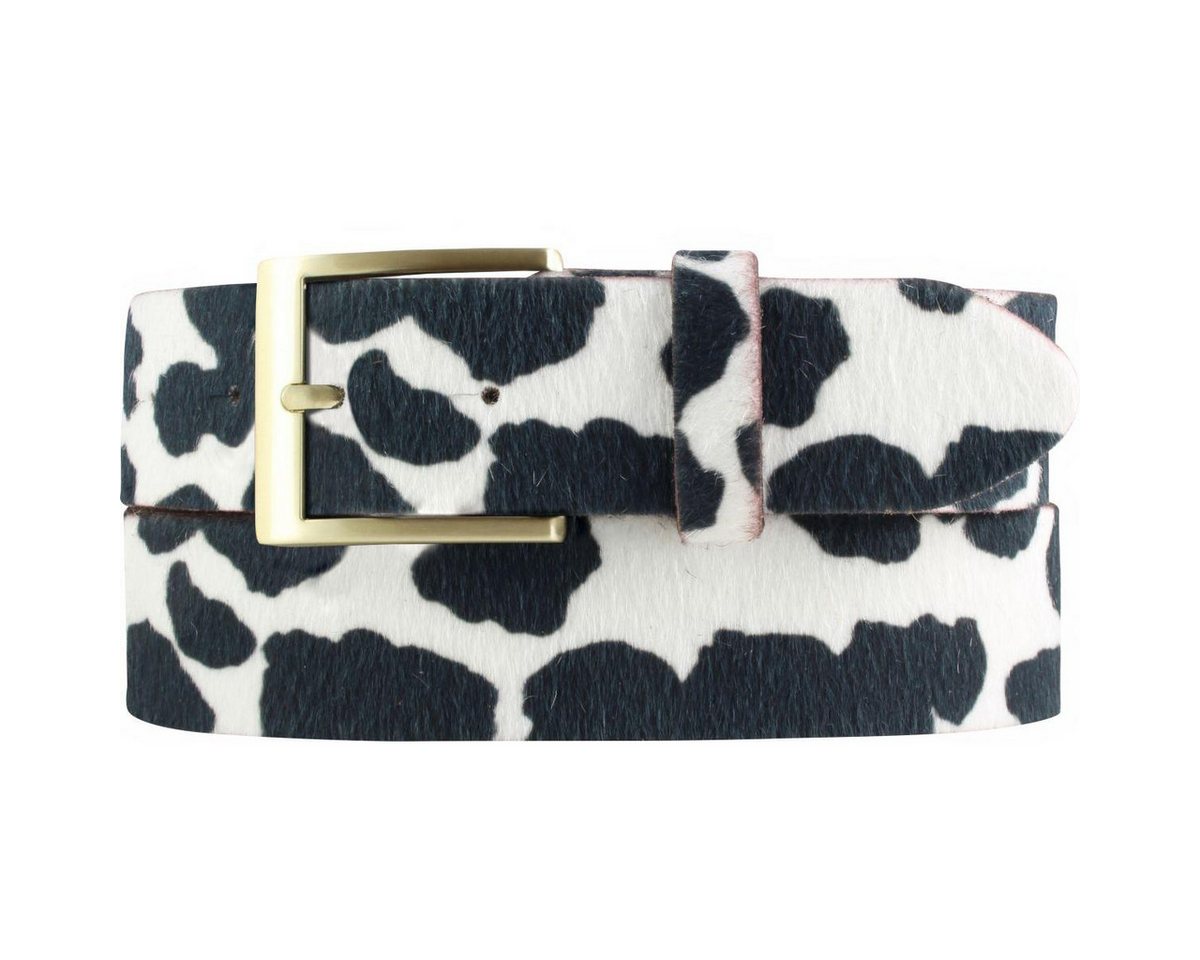 BELTINGER Ledergürtel Hochwertiger Fell-Ledergürtel 4 cm - Kuh-Ledergürtel für Damen Herren (1-St) von BELTINGER
