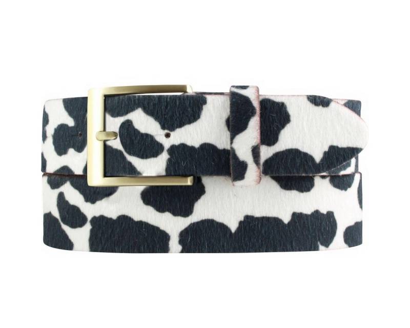 BELTINGER Ledergürtel Hochwertiger Fell-Ledergürtel 4 cm - Kuh-Ledergürtel für Damen Herren (1-St) von BELTINGER