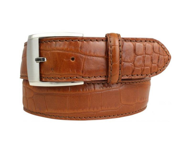 BELTINGER Ledergürtel Jeansgürtel mit Krokoprägung 4 cm - Leder-Gürtel für Herren 40mm Kroko (1-St) von BELTINGER