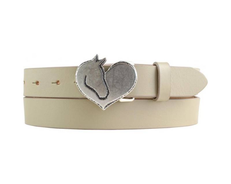 BELTINGER Ledergürtel Kinder-Gürtel für Reiter mit Herz-Gürtelschnalle aus Vollrindleder 3 c (1-St) von BELTINGER