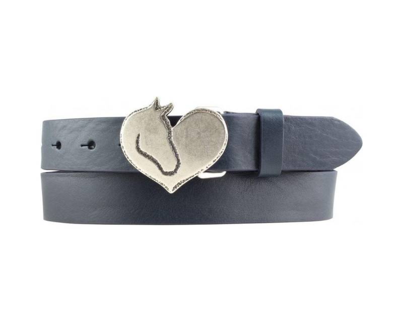BELTINGER Ledergürtel Kinder-Gürtel für Reiter mit Herz-Gürtelschnalle aus Vollrindleder 3 c (1-St) von BELTINGER