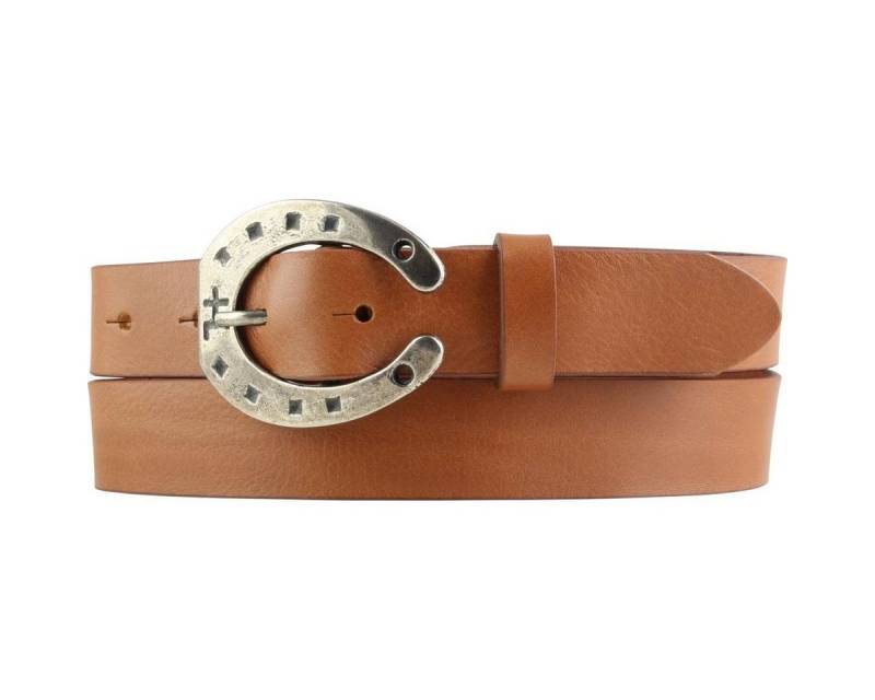 BELTINGER Ledergürtel Kinder-Gürtel für Reiter mit Hufeisen-Gürtelschnalle aus Vollrindleder (1-St) von BELTINGER