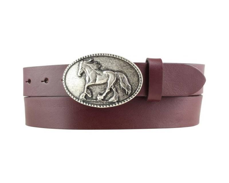 BELTINGER Ledergürtel Kinder-Gürtel für Reiter mit Pferde-Gürtelschnalle aus Vollrindleder 3 (1-St) von BELTINGER
