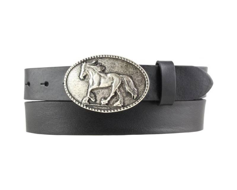 BELTINGER Ledergürtel Kinder-Gürtel für Reiter mit Pferde-Gürtelschnalle aus Vollrindleder 3 (1-St) von BELTINGER