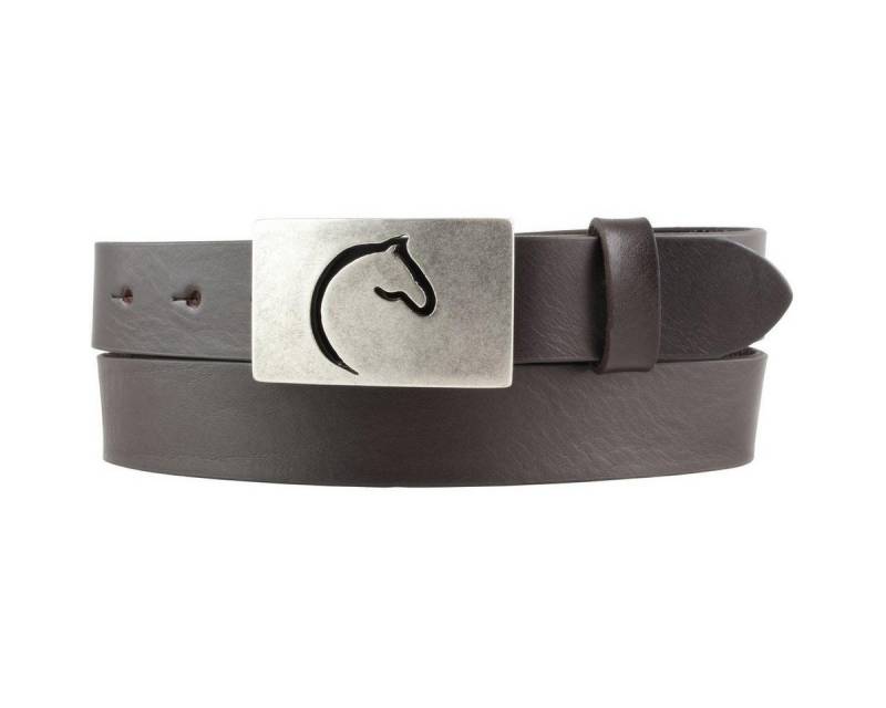 BELTINGER Ledergürtel Kinder-Gürtel für Reiter mit Pferdekopf-Gürtelschnalle aus Vollrindled (1-St) von BELTINGER