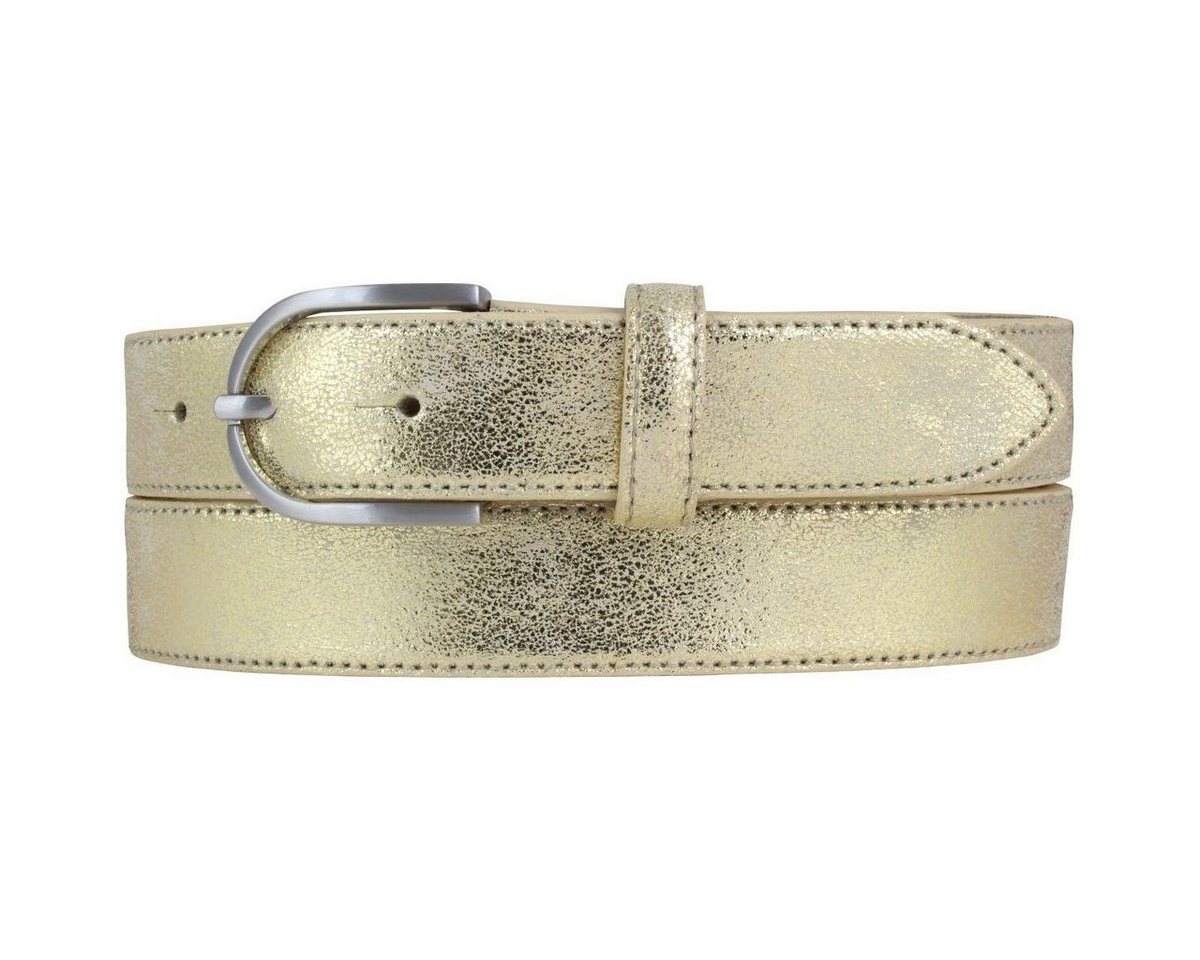 BELTINGER Ledergürtel Kinder-Gürtel in Metall-Optik 3 cm, Leder-Gürtel Metallic-Look für Mä von BELTINGER