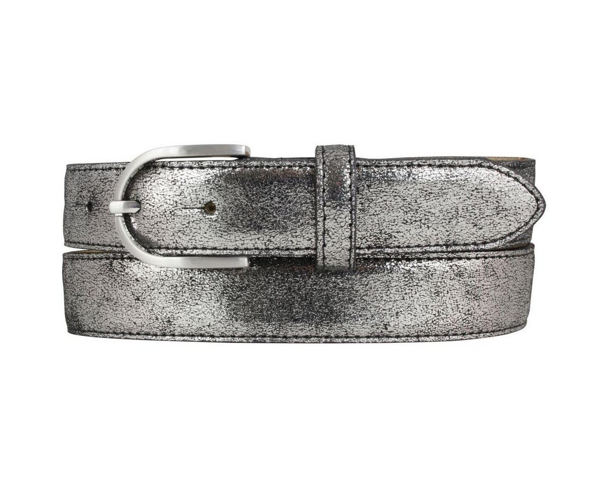 BELTINGER Ledergürtel Kinder-Gürtel in Metall-Optik 3 cm, Leder-Gürtel Metallic-Look für Mä von BELTINGER