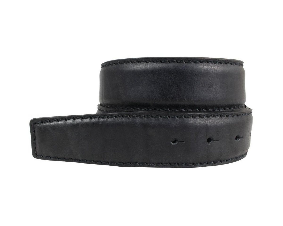 BELTINGER Ledergürtel Wechselgürtel aus Vollrindleder mit Naht 4 cm ohne Schnalle - Druckkno von BELTINGER