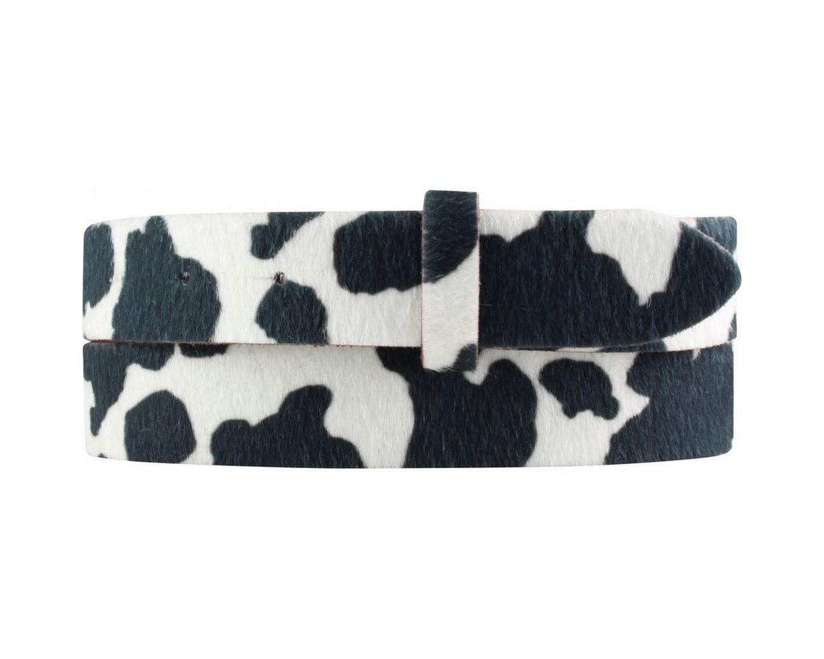 BELTINGER Ledergürtel Wechselgürtel mit Fell ohne Schnalle 3 cm - Kuh-Ledergürtel für Damen (1-St) von BELTINGER